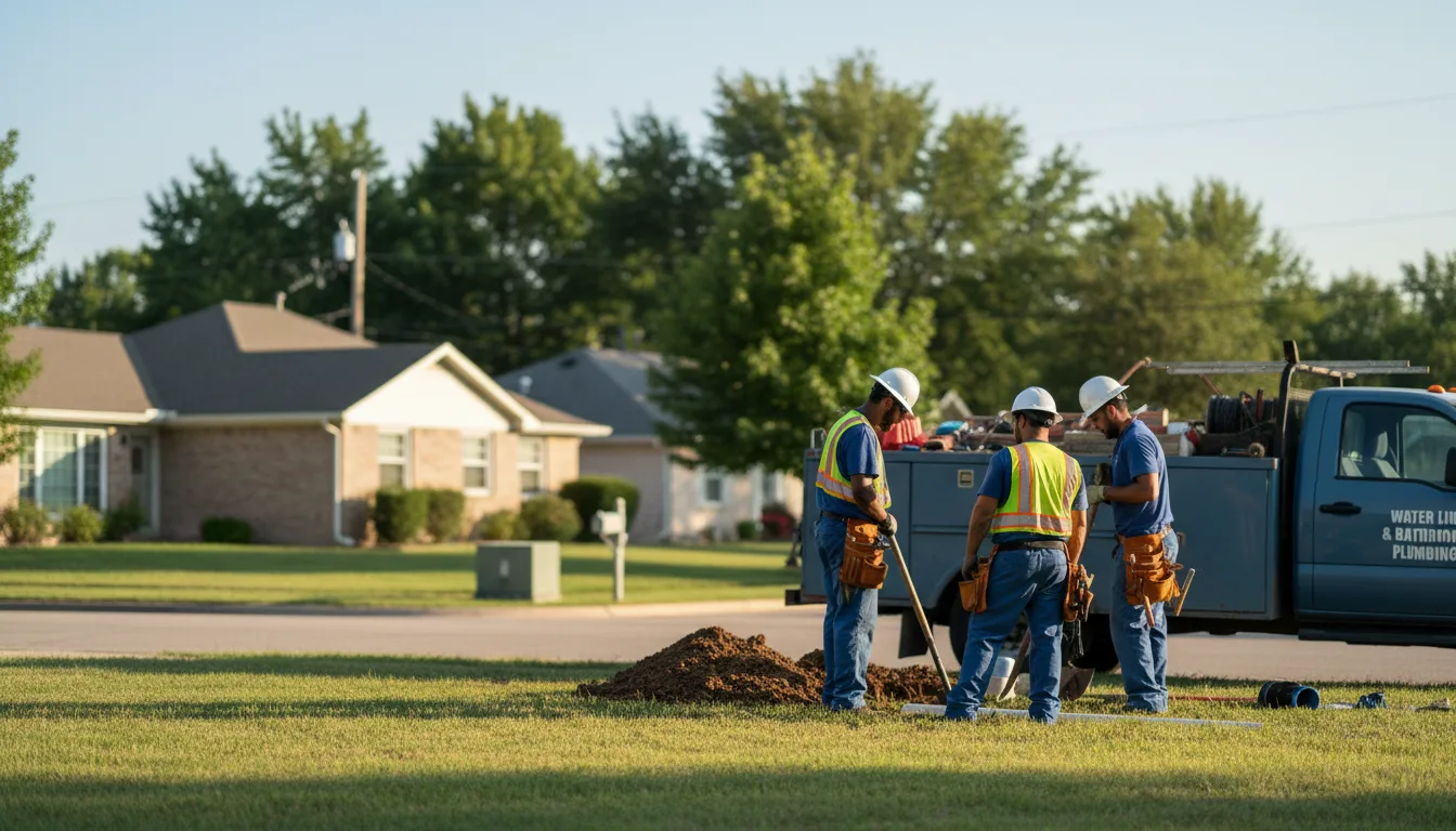 Residential water line and bathroom plumbing service in Bergland, MI
